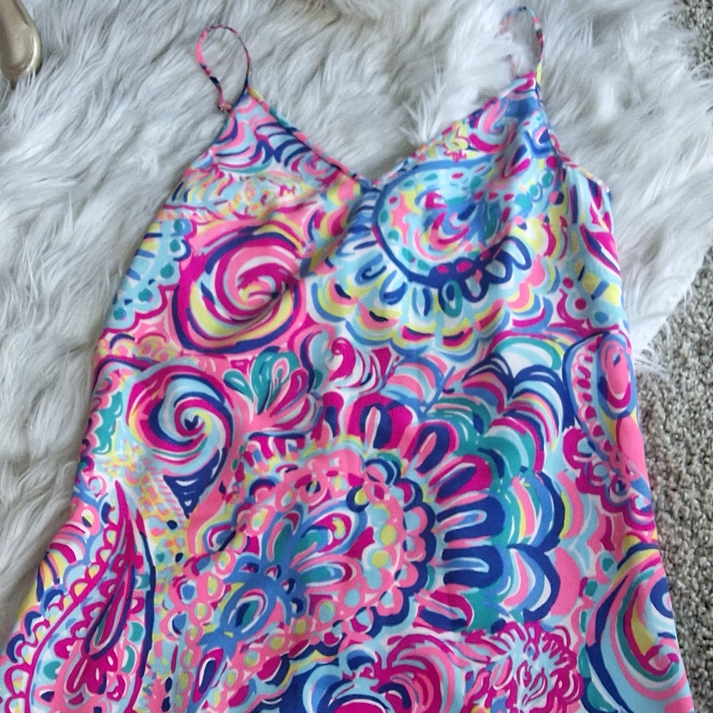 Lilly Pulitzer Multicolor Pink Blue Green Paisley Mini Dress